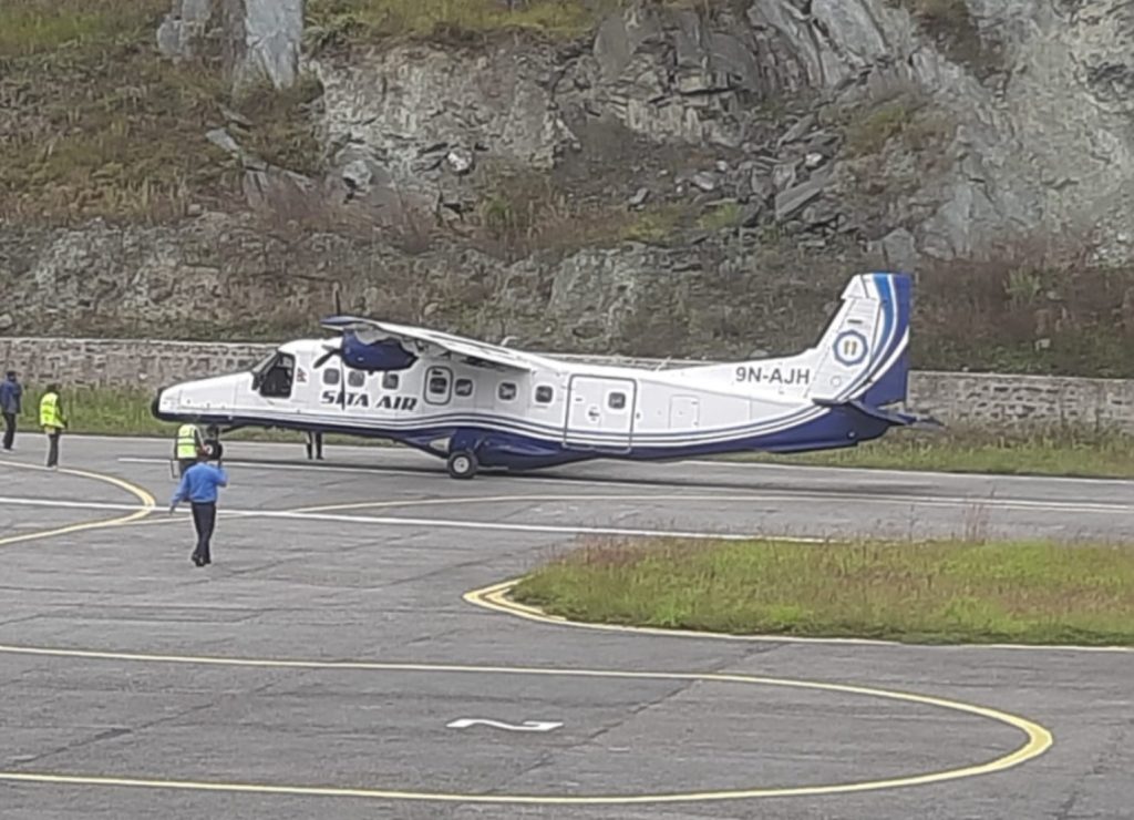 Sita Air aircraft tyre comes off during landing at Dolpa Airport